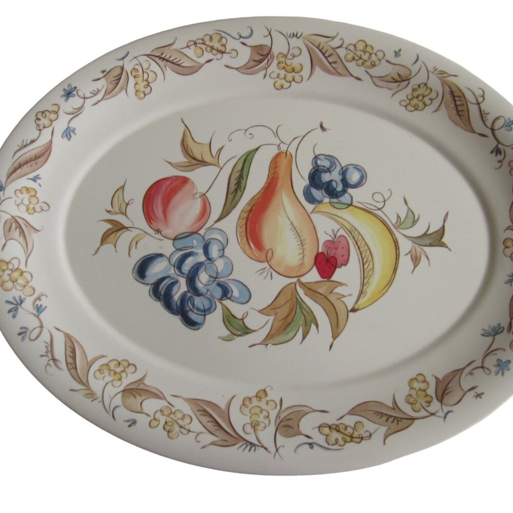 Vintage 1960s Kenro MCM Fruit Serving Platter MelMac Melamine Turkey Server